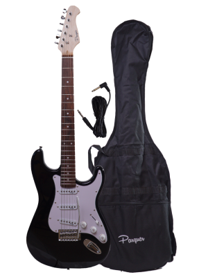 Guitarra Electrica Stratocaster Parquer Negra ST100BK con funda