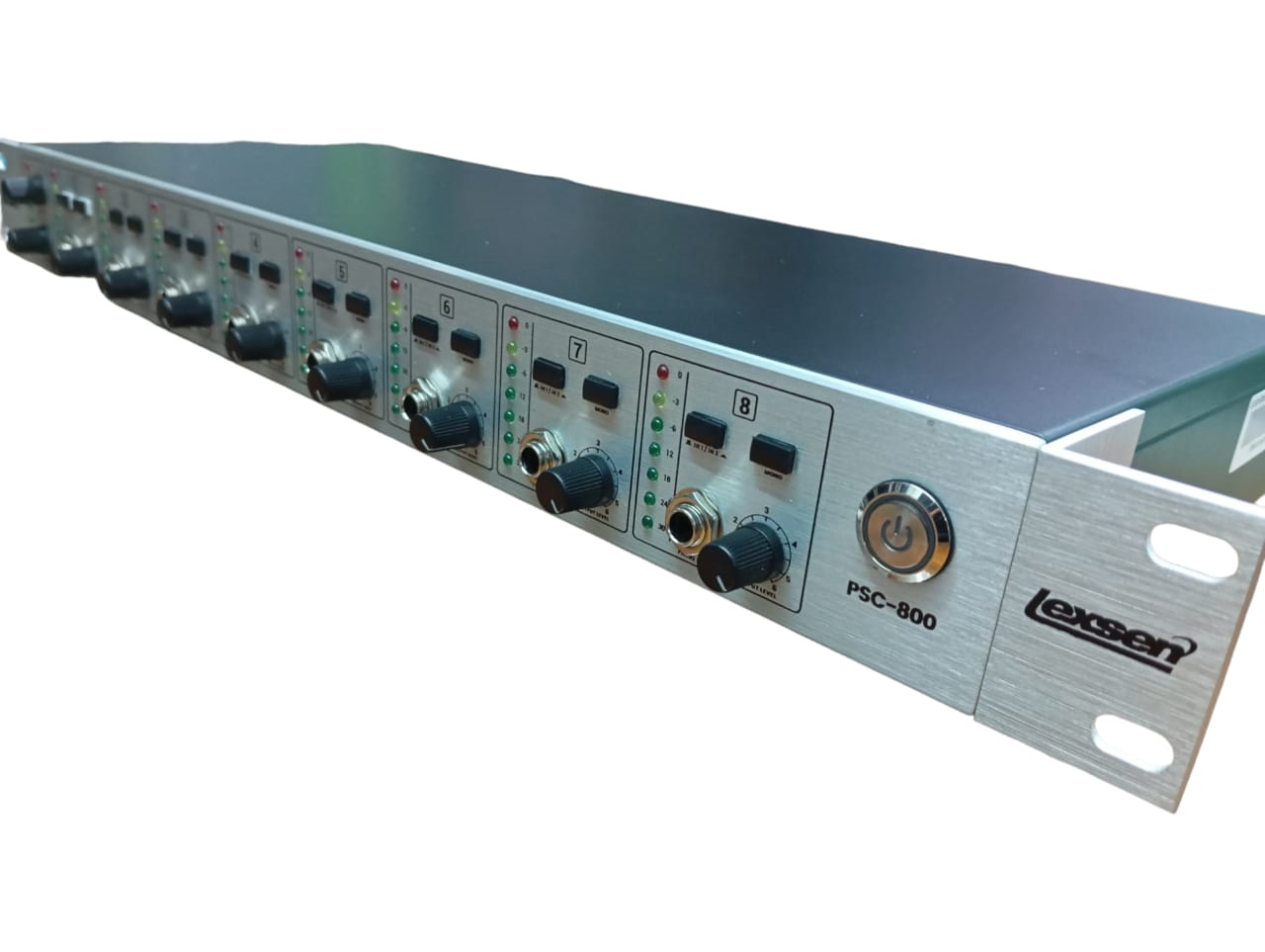 LEXSEN PSC800 Amplificador de auriculares 8 Canales stereo,control de volumen independiente, salidas stereo 1/4, 1 u rack