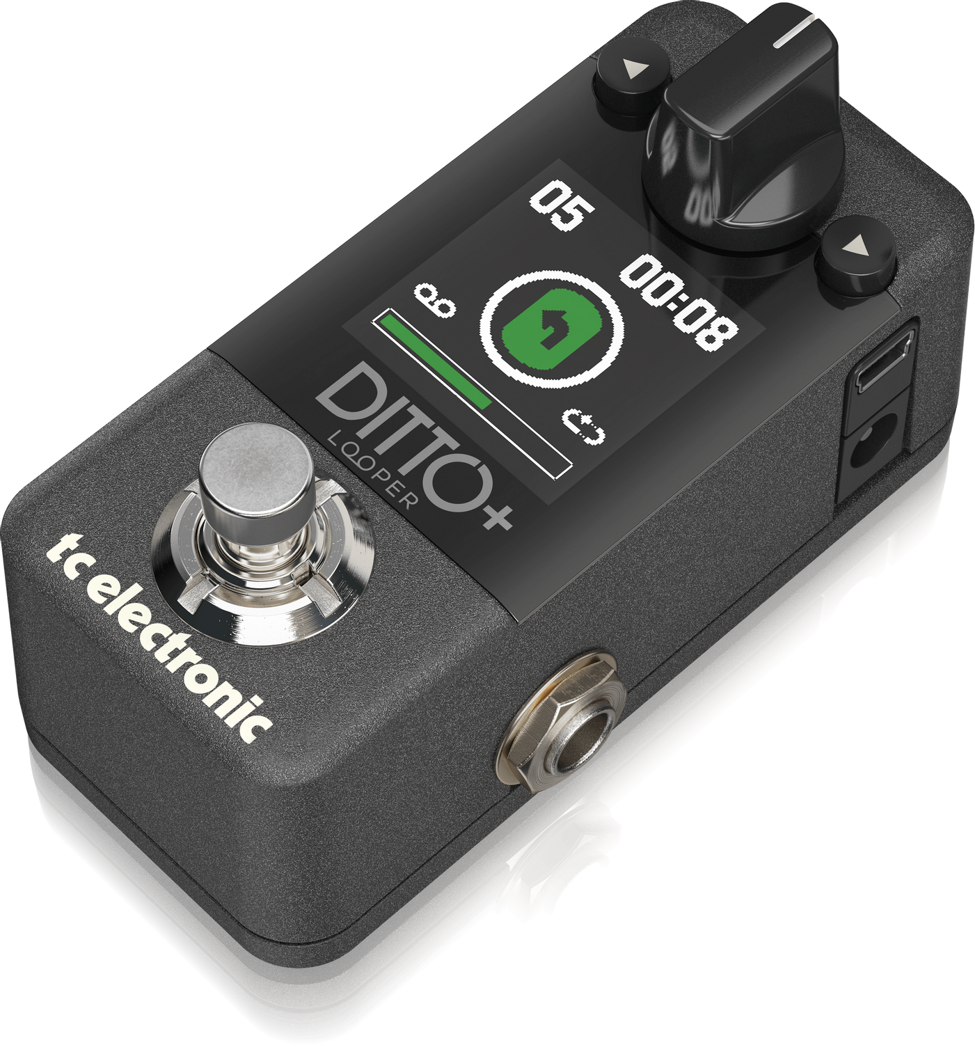 TC Electronic DITTO + LOOPER Pedal de bucle multisesión de última generación con 99 ranuras de bucle, 60min de tiempo de grabación, 2 modos de bucle y posibilidad de importar y exportar pistas de acompañamiento y sesiones de bucle