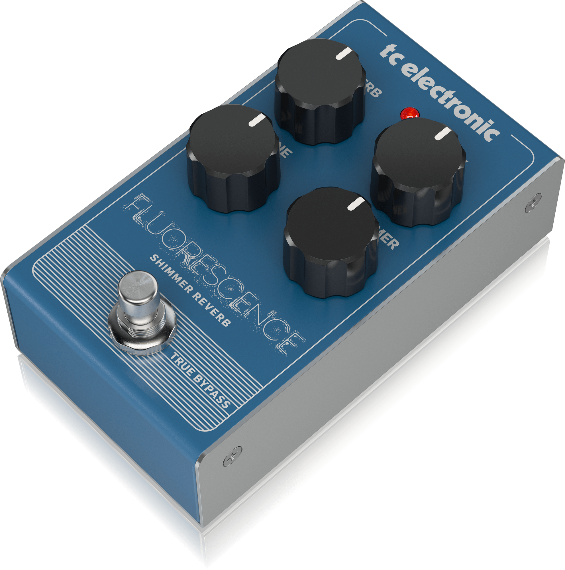TC Electronic FLUORESCENCE SHIMMER REVERB Pedal de reverberación brillante con interfaz intuitiva de 4 perillas para sonidos de reverberación modernos y estéreos