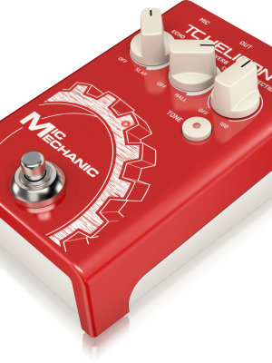 TC Helicon MIC MECANIC 2 Pedal de efectos vocales ultrasimple alimentado por batería con reverberación, eco y corrección de tono