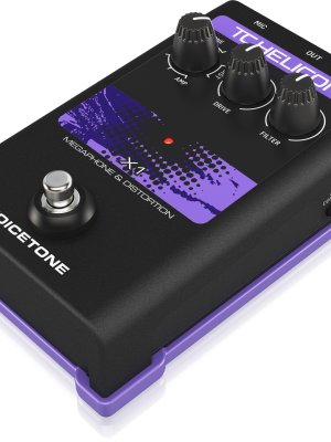 TC Helicon VOICTONE X1 Pedal de un solo botón para efectos vocales de megáfono dramáticos y distorsión