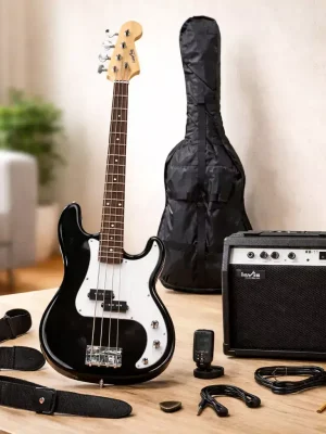 Kit Bajo Electrico Precision Inwin Pack con Amplificador + Accesorios Color Negro PACKPBBK