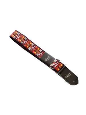 Cinta jacquard cuadrados rojo y negro Tijuana JAC B01